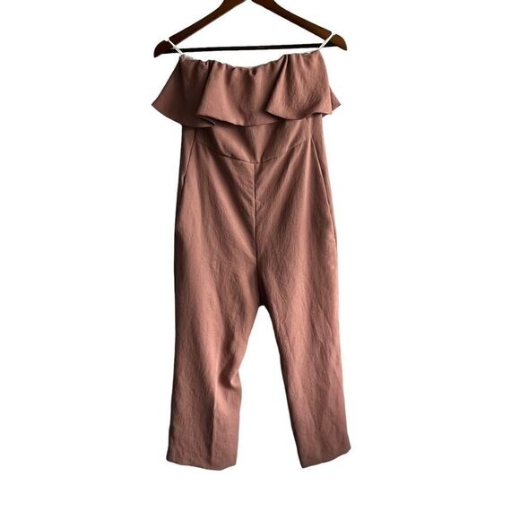 Women's Aritzia Babaton Flutter Dusty Rose Mauve Strapless Jumpsuit - Picture 1 of 10
